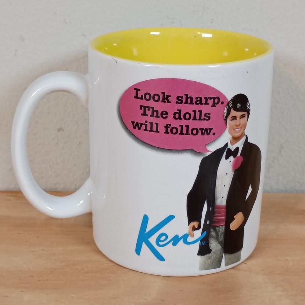 Vandor 2010 Barbie Ken Coffee Mug Look Sharp The Dolls Will Follow Cup Mattel